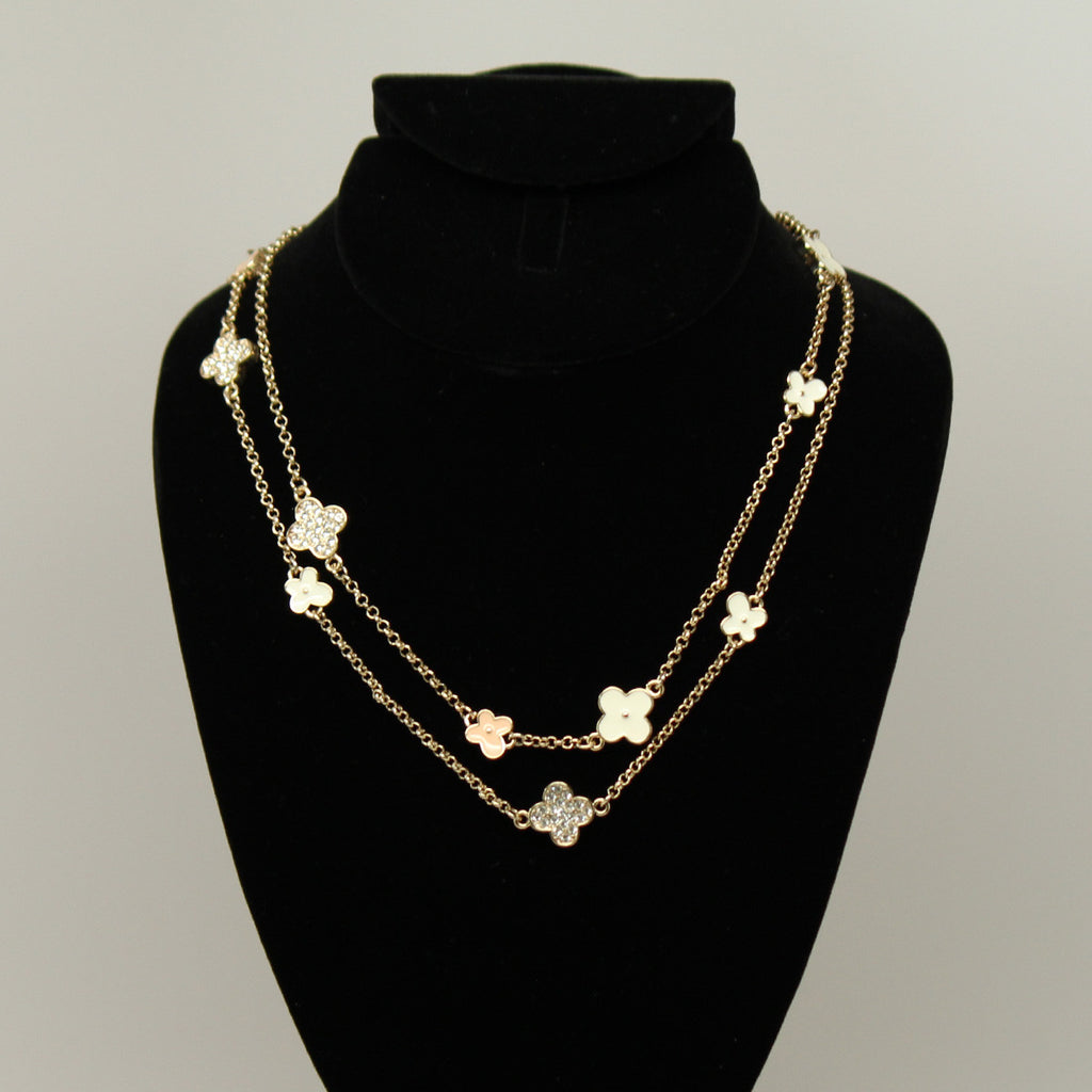 Synthetic diamond - 6 piece jewelry set (Necklace, earring and bracelet) - Gold Chain