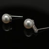Freshwater pearl stud earrings - White