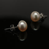 Freshwater pearl stud earrings - Powder