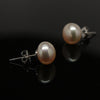 Freshwater pearl stud earrings - Powder