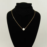 Freshwater pearl necklace (Gold,Chain) - White pearl