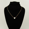 Freshwater pearl necklace (Gold,Chain) - White pearl