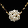 Freshwater pearl necklace (Gold,Chain) - White pearl