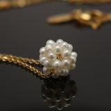 Freshwater pearl necklace (Gold,Chain) - White pearl