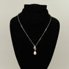 Freshwater pearl pendant - Silver chain white