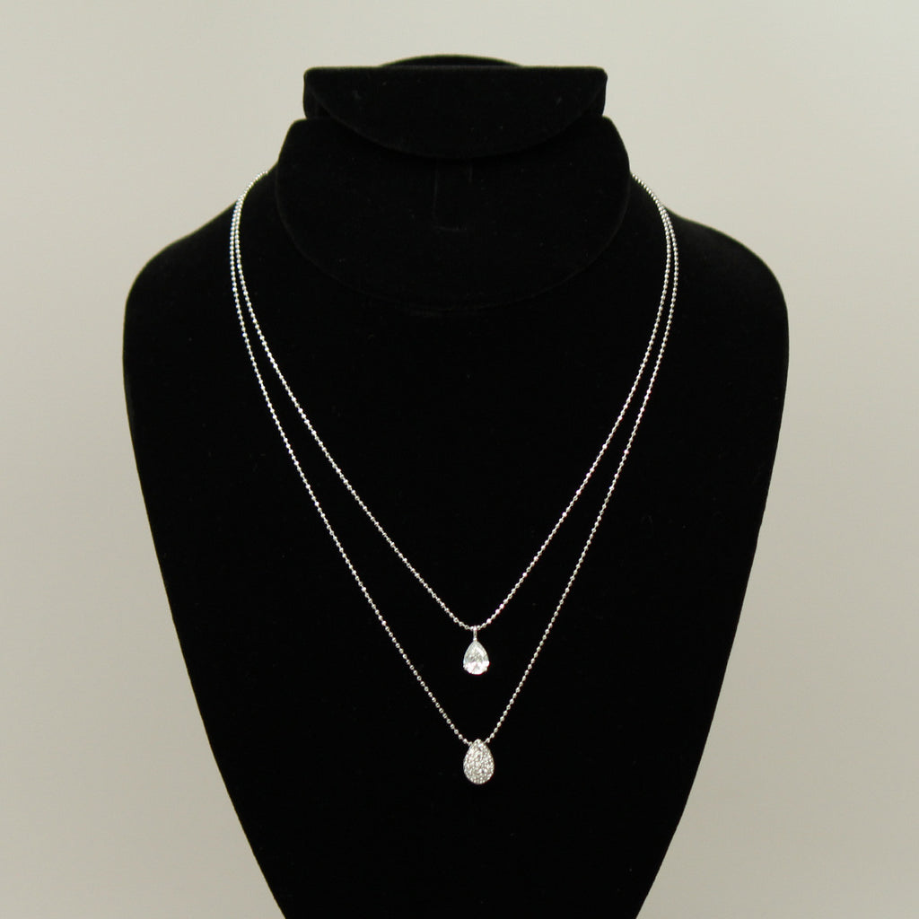 Synthetic diamond Rain and Droplet pendant necklace