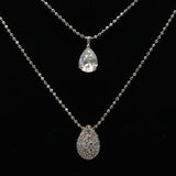 Synthetic diamond Rain and Droplet pendant necklace