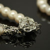 Synthetic pearl 3 layer necklace - White
