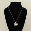 Freshwater pearl pendant radiant flower - Silver chain