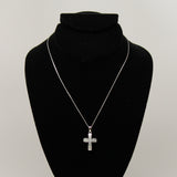 Synthetic diamond cross pendant necklace