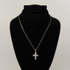 Synthetic diamond cross pendant necklace