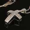 Synthetic diamond cross pendant necklace