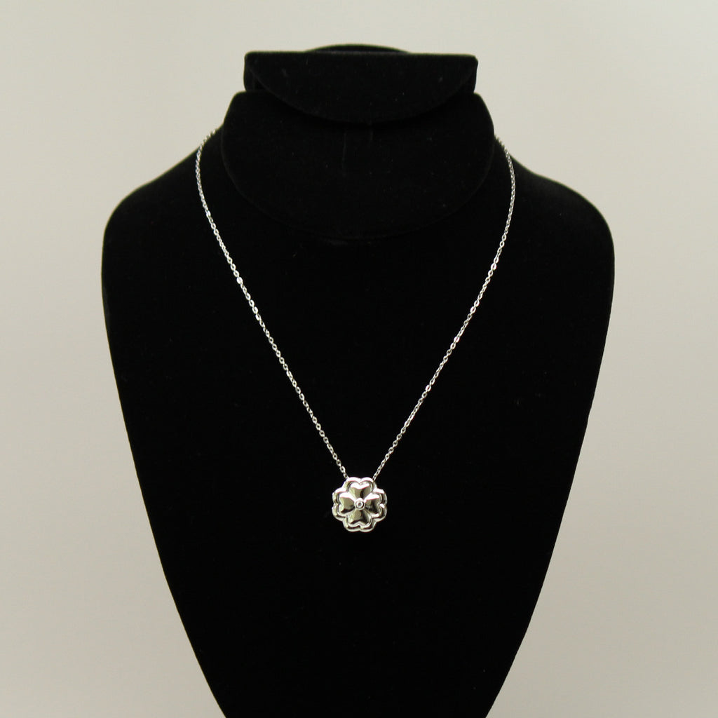 Synthetic diamond Lucky Clover pendant necklace