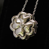Synthetic diamond Lucky Clover pendant necklace