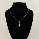 Freshwater pearl pendant external star - Silver chain
