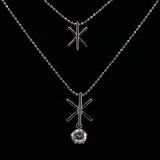 Synthetic diamond Snowflake pendant necklace - Silver