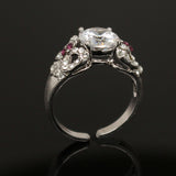 Synthetic diamond - 2 piece jewelry set (Bracelet and ring)