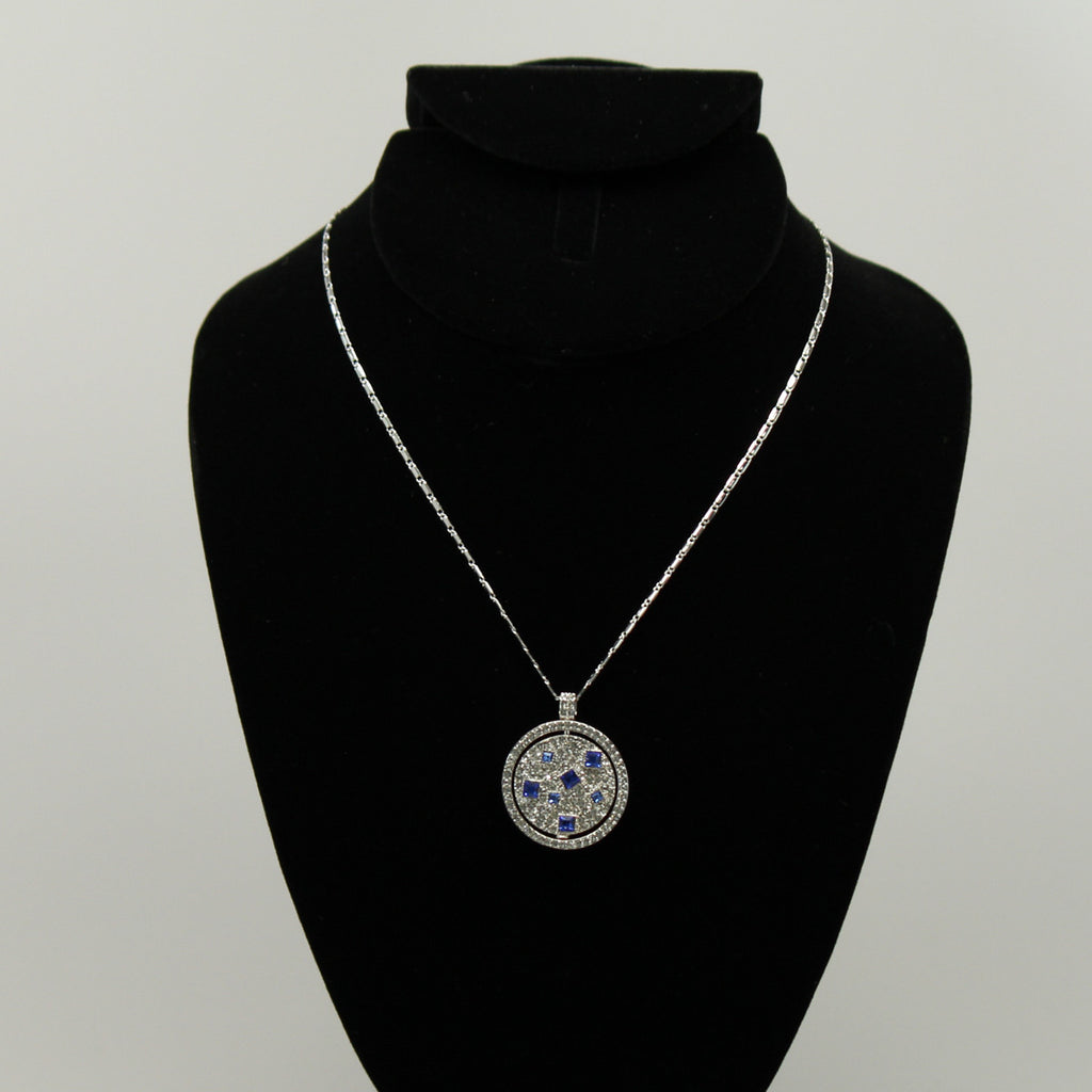 Synthetic diamond - 2 piece jewelry set (Necklace and ring)