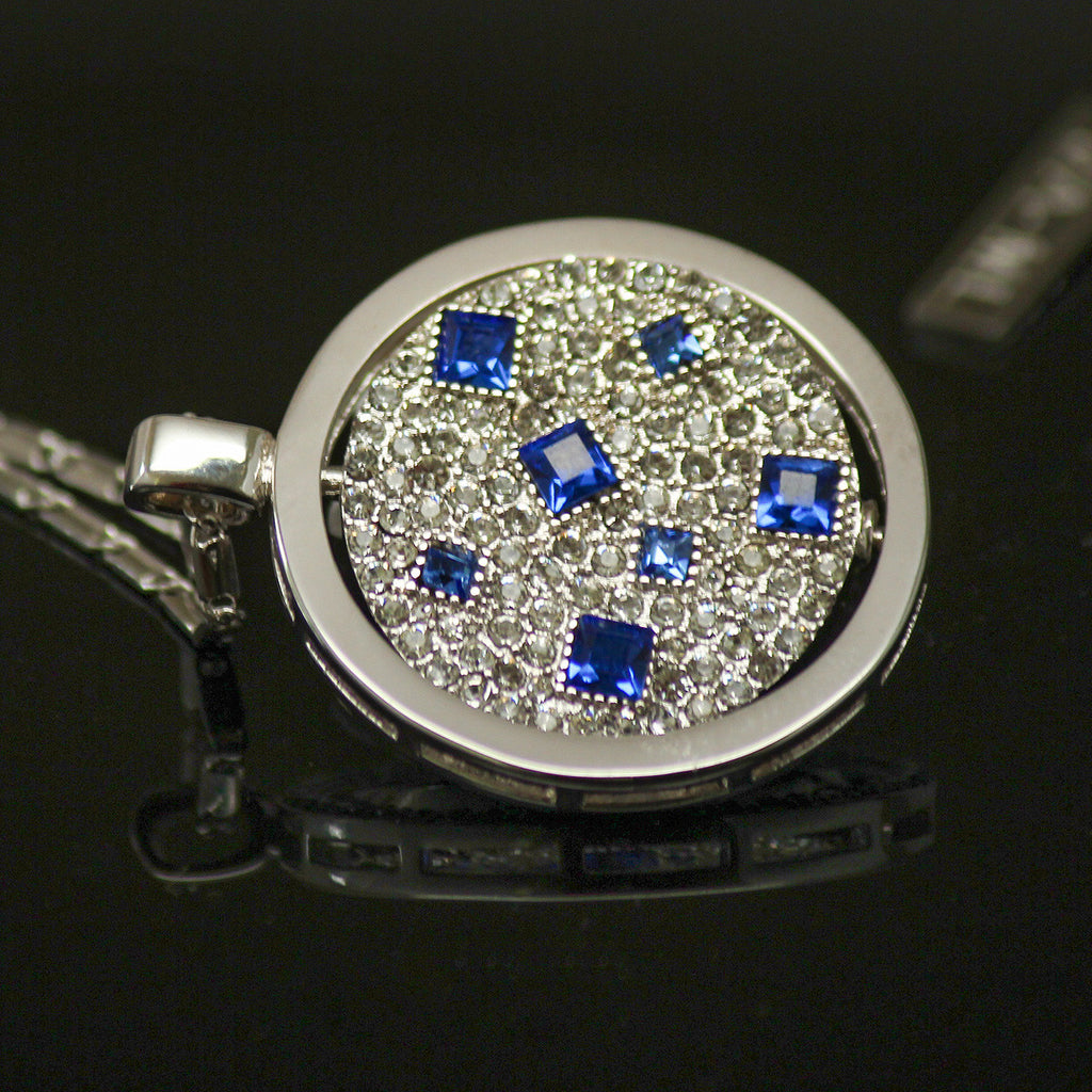 Synthetic diamond - 2 piece jewelry set (Necklace and ring)