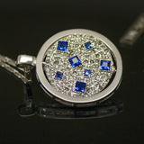 Synthetic diamond - 2 piece jewelry set (Necklace and ring)