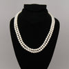 Synthetic pearl 6 mm necklace and earring set - White