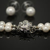 Synthetic pearl 6 mm necklace and earring set - White