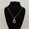 Synthetic blue diamond - 5 piece jewelry set (Necklace, earring, bracelet and ring)