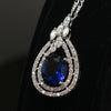 Synthetic blue diamond - 5 piece jewelry set (Necklace, earring, bracelet and ring)