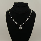 Synthetic diamond - 4 piece jewelry set (Necklace, earring and ring)