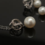 Freshwater pearl necklace and earrings set - Eternal Love