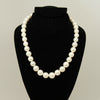 Synthetic pearl necklace and earring set - White