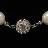 Synthetic pearl necklace and earring set - White