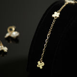 Synthetic diamond - 6 piece jewelry set (Necklace, earring and bracelet) - Gold Chain