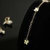 Synthetic diamond - 6 piece jewelry set (Necklace, earring and bracelet) - Gold Chain