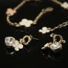 Synthetic diamond - 6 piece jewelry set (Necklace, earring and bracelet) - Gold Chain