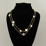 Synthetic diamond - 6 piece jewelry set (Necklace, earring and bracelet) - Gold Chain