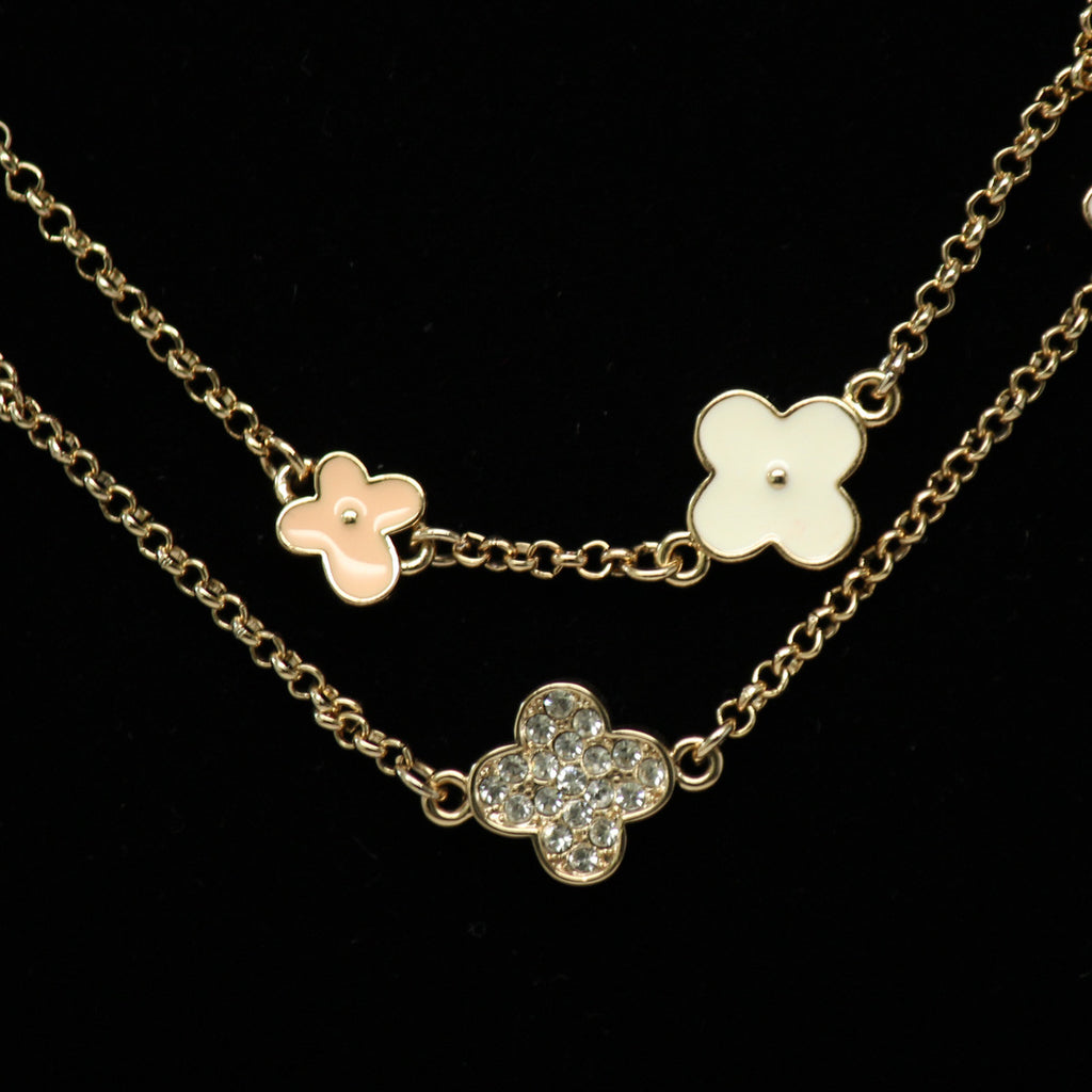 Synthetic diamond - 6 piece jewelry set (Necklace, earring and bracelet) - Gold Chain