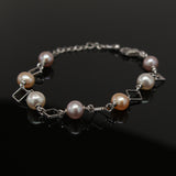 Freshwater pearl bracelet 1 (White, Pink, Purple)